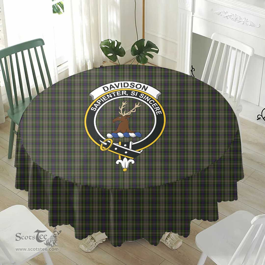 Scottish Davidson Tulloch Dress Crest Tartan Plaid Round Tablecloth Tartan Home Decor Scottish Plaid Tartan Plaid - ScotsTee - scotstee.com