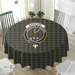 Scottish Davidson Tulloch Dress Crest Tartan Plaid Round Tablecloth Tartan Home Decor Scottish Plaid Tartan Plaid - ScotsTee - scotstee.com