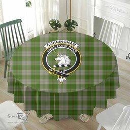 Scottish Cunningham Dress Green Dancers Crest Tartan Plaid Round Tablecloth Tartan Home Decor Scottish Plaid Tartan Plaid - ScotsTee - scotstee.com