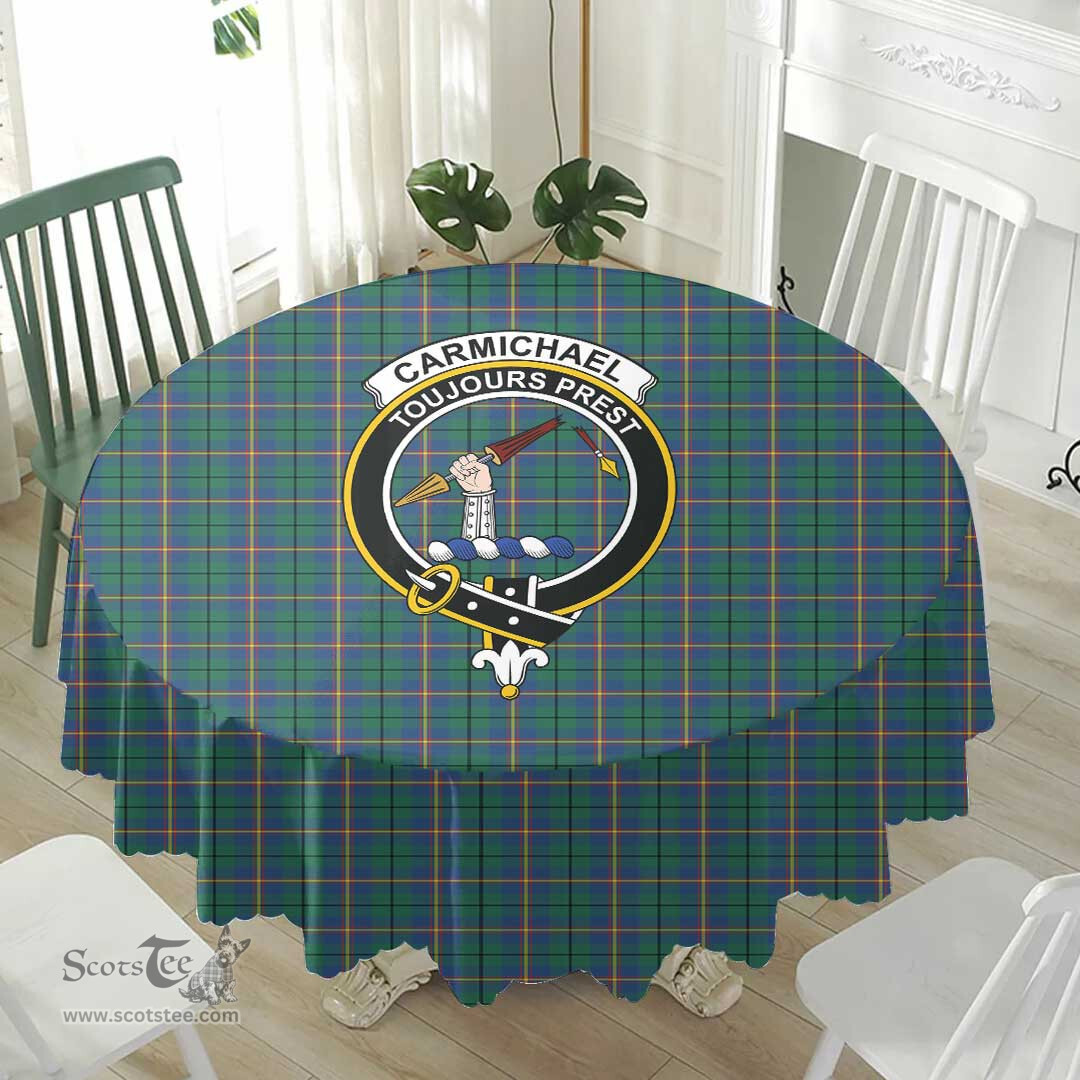 Scottish Carmichael Ancient Crest Tartan Plaid Round Tablecloth Tartan Home Decor Scottish Plaid Tartan Plaid - ScotsTee - scotstee.com