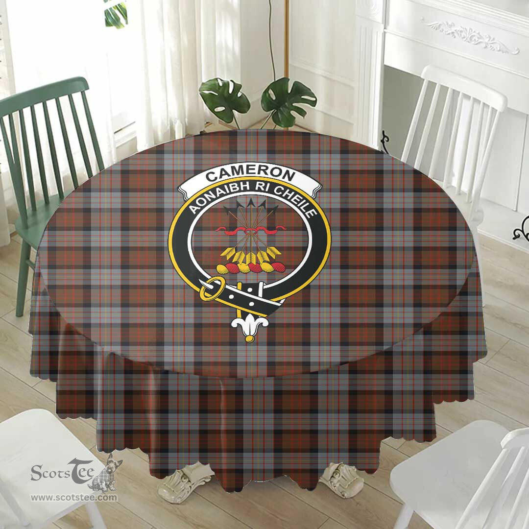 Scottish Cameron of Erracht Weathered Crest Tartan Plaid Round Tablecloth Tartan Home Decor Scottish Plaid Tartan Plaid - ScotsTee - scotstee.com