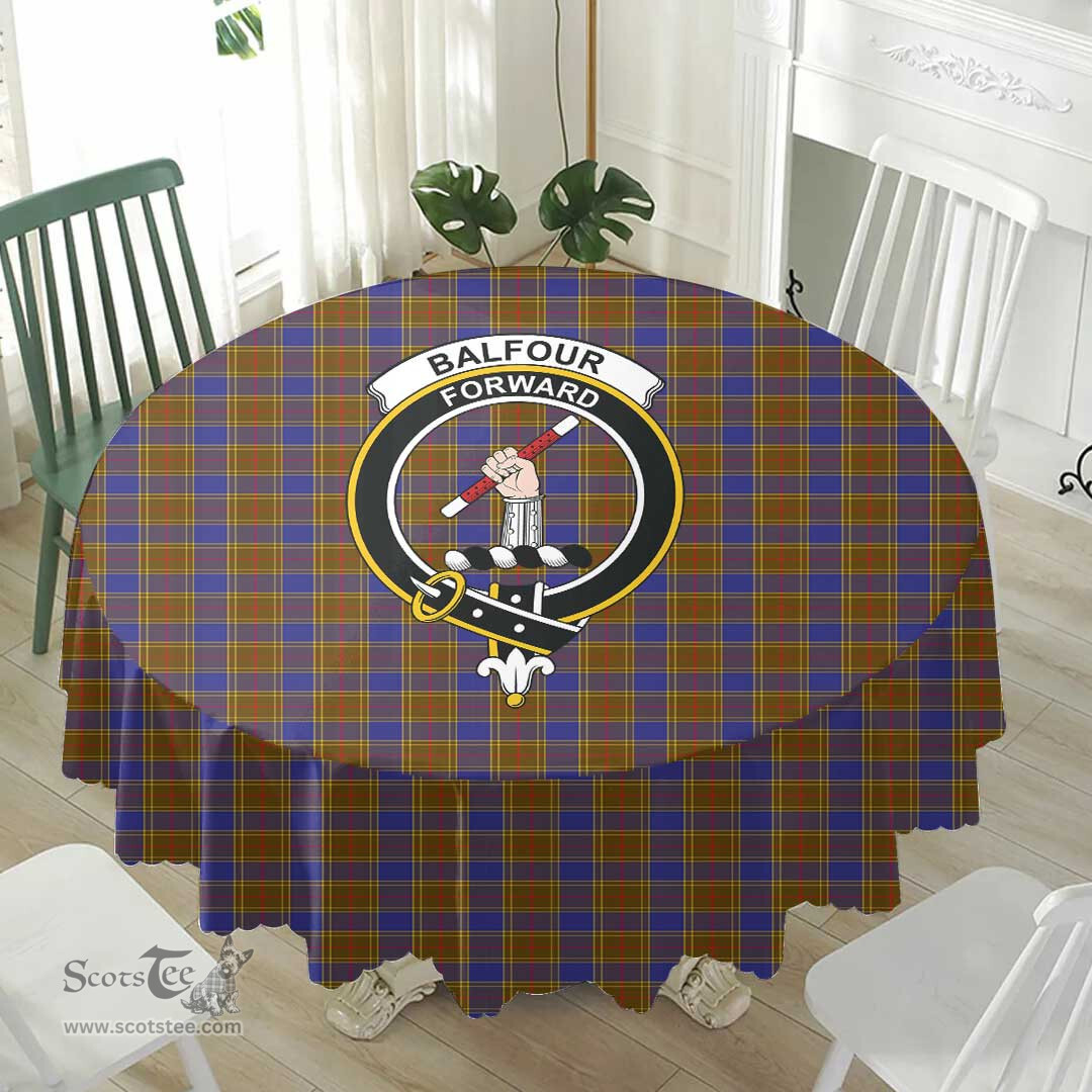 Scottish Balfour Modern Crest Tartan Plaid Round Tablecloth Tartan Home Decor Scottish Plaid Tartan Plaid - ScotsTee - scotstee.com