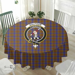 Scottish Balfour Modern Crest Tartan Plaid Round Tablecloth Tartan Home Decor Scottish Plaid Tartan Plaid - ScotsTee - scotstee.com
