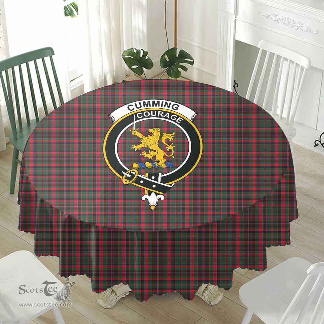 Scottish Cumming Hunting Modern Crest Tartan Plaid Round Tablecloth Tartan Home Decor Scottish Plaid Tartan Plaid - ScotsTee - scotstee.com