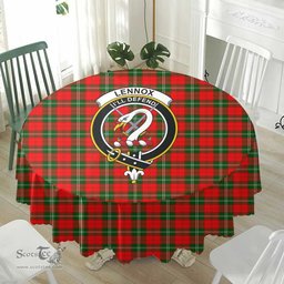Scottish Lennox Modern Crest Tartan Plaid Round Tablecloth Tartan Home Decor Scottish Plaid Tartan Plaid - ScotsTee - scotstee.com