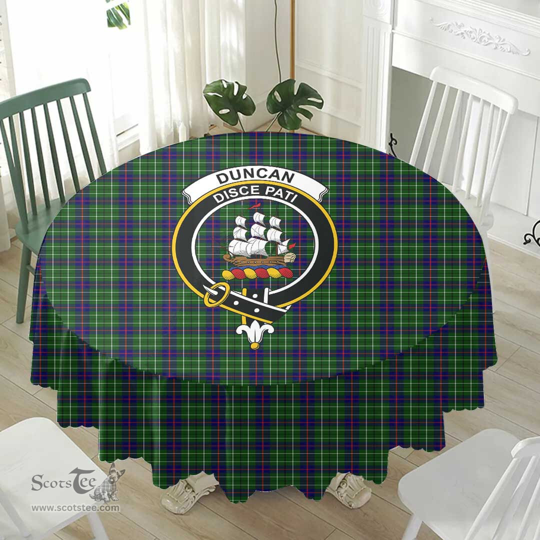 Scottish Duncan Modern Crest Tartan Plaid Round Tablecloth Tartan Home Decor Scottish Plaid Tartan Plaid - ScotsTee - scotstee.com