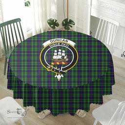 Scottish Duncan Modern Crest Tartan Plaid Round Tablecloth Tartan Home Decor Scottish Plaid Tartan Plaid - ScotsTee - scotstee.com