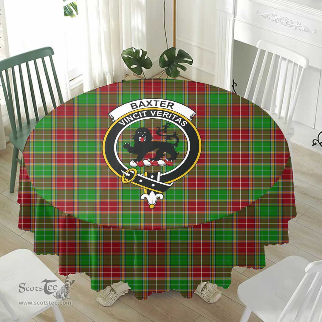 Scottish Baxter Modern Crest Tartan Plaid Round Tablecloth Tartan Home Decor Scottish Plaid Tartan Plaid - ScotsTee - scotstee.com