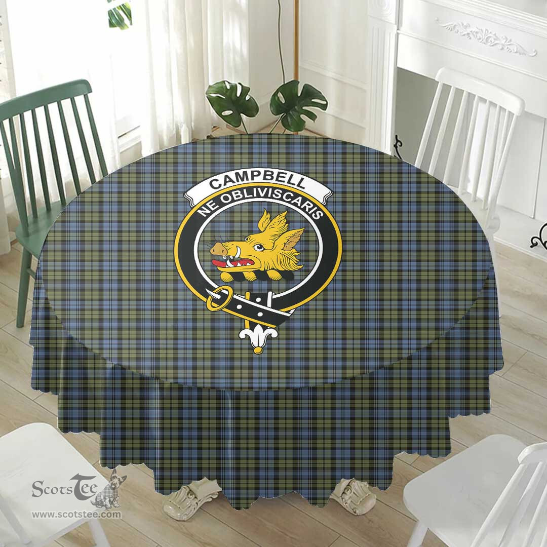 Scottish Campbell Faded Crest Tartan Plaid Round Tablecloth Tartan Home Decor Scottish Plaid Tartan Plaid - ScotsTee - scotstee.com
