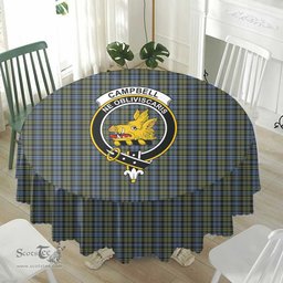 Scottish Campbell Faded Crest Tartan Plaid Round Tablecloth Tartan Home Decor Scottish Plaid Tartan Plaid - ScotsTee - scotstee.com