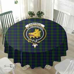 Scottish Campbell Modern Crest Tartan Plaid Round Tablecloth Tartan Home Decor Scottish Plaid Tartan Plaid - ScotsTee - scotstee.com