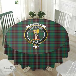 Scottish Chisholm Hunting Ancient Crest Tartan Plaid Round Tablecloth Tartan Home Decor Scottish Plaid Tartan Plaid - ScotsTee - scotstee.com