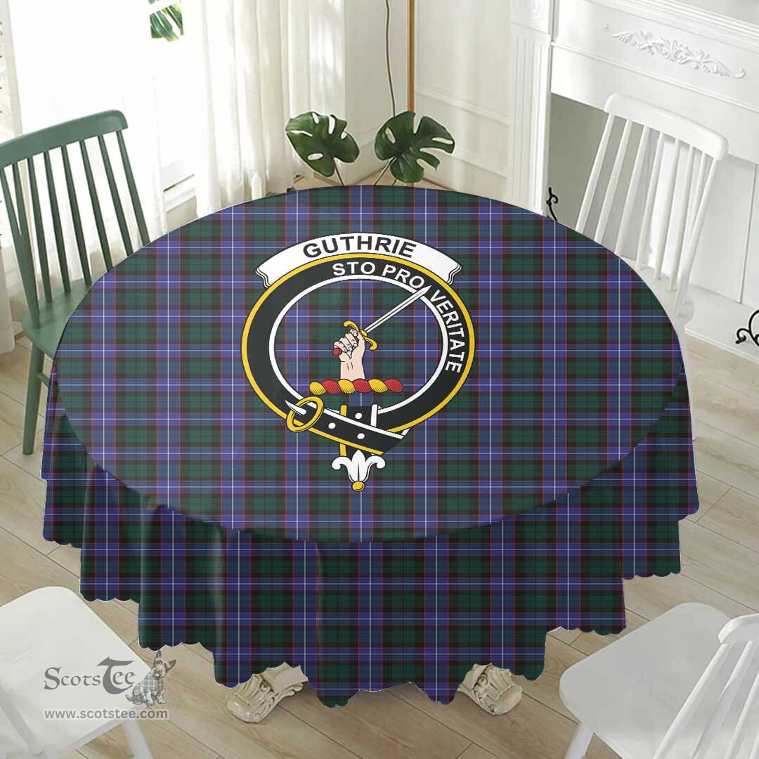 Scottish Guthrie Modern Crest Tartan Plaid Round Tablecloth Tartan Home Decor Scottish Plaid Tartan Plaid - ScotsTee - scotstee.com