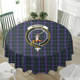 Scottish Guthrie Modern Crest Tartan Plaid Round Tablecloth Tartan Home Decor Scottish Plaid Tartan Plaid - ScotsTee - scotstee.com