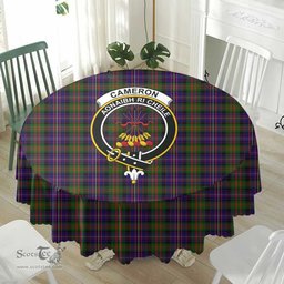 Scottish Cameron of Erracht Modern Crest Tartan Plaid Round Tablecloth Tartan Home Decor Scottish Plaid Tartan Plaid - ScotsTee - scotstee.com