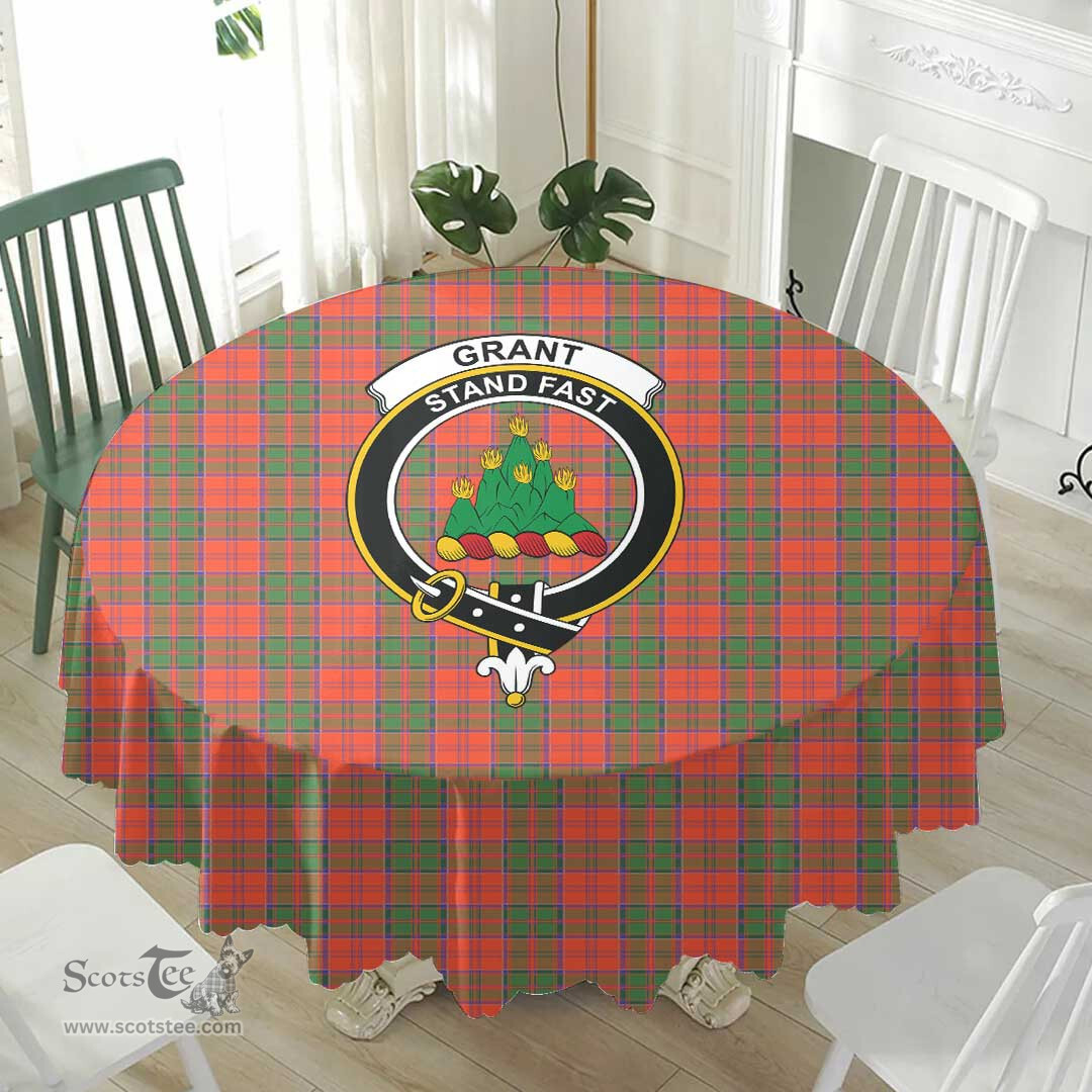 Scottish Grant Ancient Crest Tartan Plaid Round Tablecloth Tartan Home Decor Scottish Plaid Tartan Plaid - ScotsTee - scotstee.com
