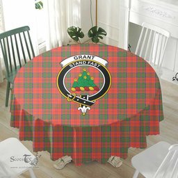 Scottish Grant Ancient Crest Tartan Plaid Round Tablecloth Tartan Home Decor Scottish Plaid Tartan Plaid - ScotsTee - scotstee.com