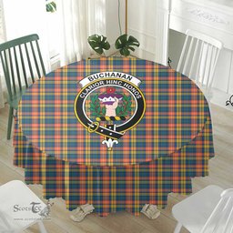 Scottish Buchanan Ancient Crest Tartan Plaid Round Tablecloth Tartan Home Decor Scottish Plaid Tartan Plaid - ScotsTee - scotstee.com