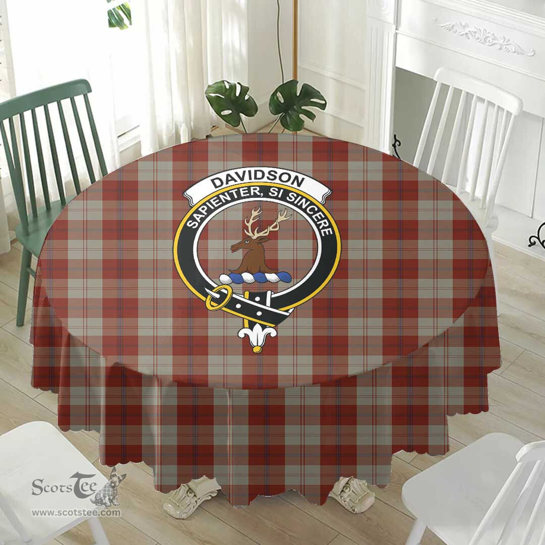 Scottish Davidson Dress Dancers Crest Tartan Plaid Round Tablecloth Tartan Home Decor Scottish Plaid Tartan Plaid - ScotsTee - scotstee.com