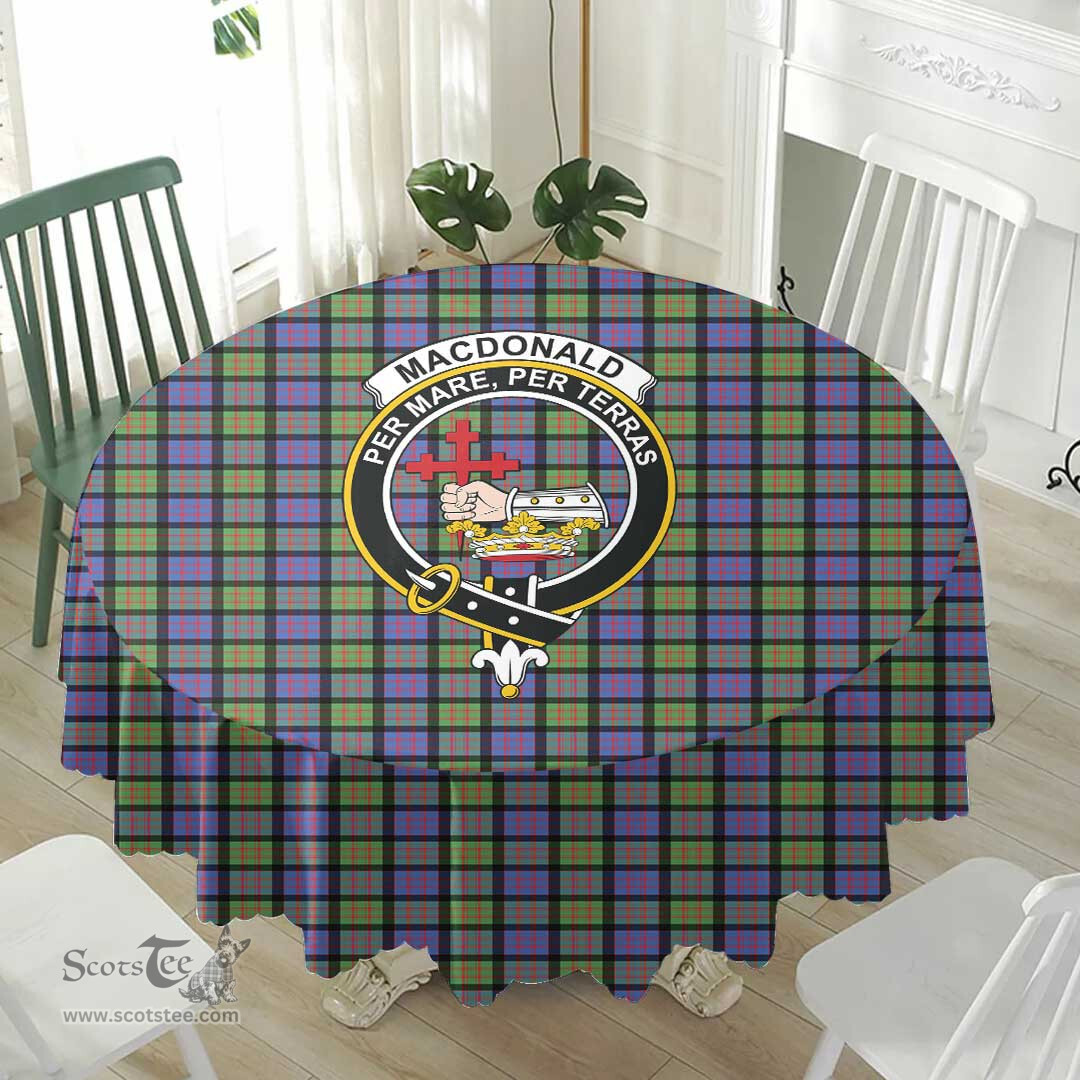 Scottish MacDonald Ancient Crest Tartan Plaid Round Tablecloth Tartan Home Decor Scottish Plaid Tartan Plaid - ScotsTee - scotstee.com