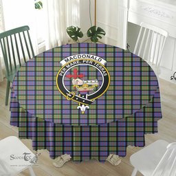 Scottish MacDonald Ancient Crest Tartan Plaid Round Tablecloth Tartan Home Decor Scottish Plaid Tartan Plaid - ScotsTee - scotstee.com