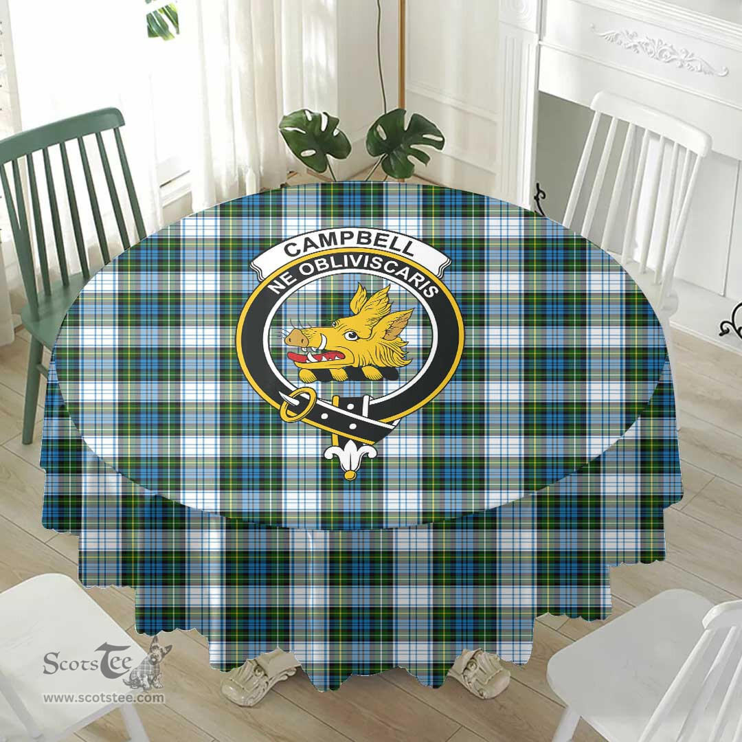 Scottish Campbell Dress Crest Tartan Plaid Round Tablecloth Tartan Home Decor Scottish Plaid Tartan Plaid - ScotsTee - scotstee.com