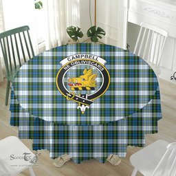 Scottish Campbell Dress Crest Tartan Plaid Round Tablecloth Tartan Home Decor Scottish Plaid Tartan Plaid - ScotsTee - scotstee.com