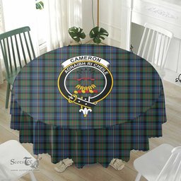 Scottish Cameron of Erracht Ancient Crest Tartan Plaid Round Tablecloth Tartan Home Decor Scottish Plaid Tartan Plaid - ScotsTee - scotstee.com