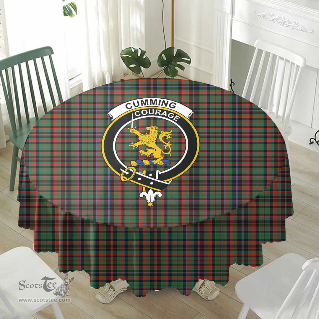 Scottish Cumming Hunting Ancient Crest Tartan Plaid Round Tablecloth Tartan Home Decor Scottish Plaid Tartan Plaid - ScotsTee - scotstee.com