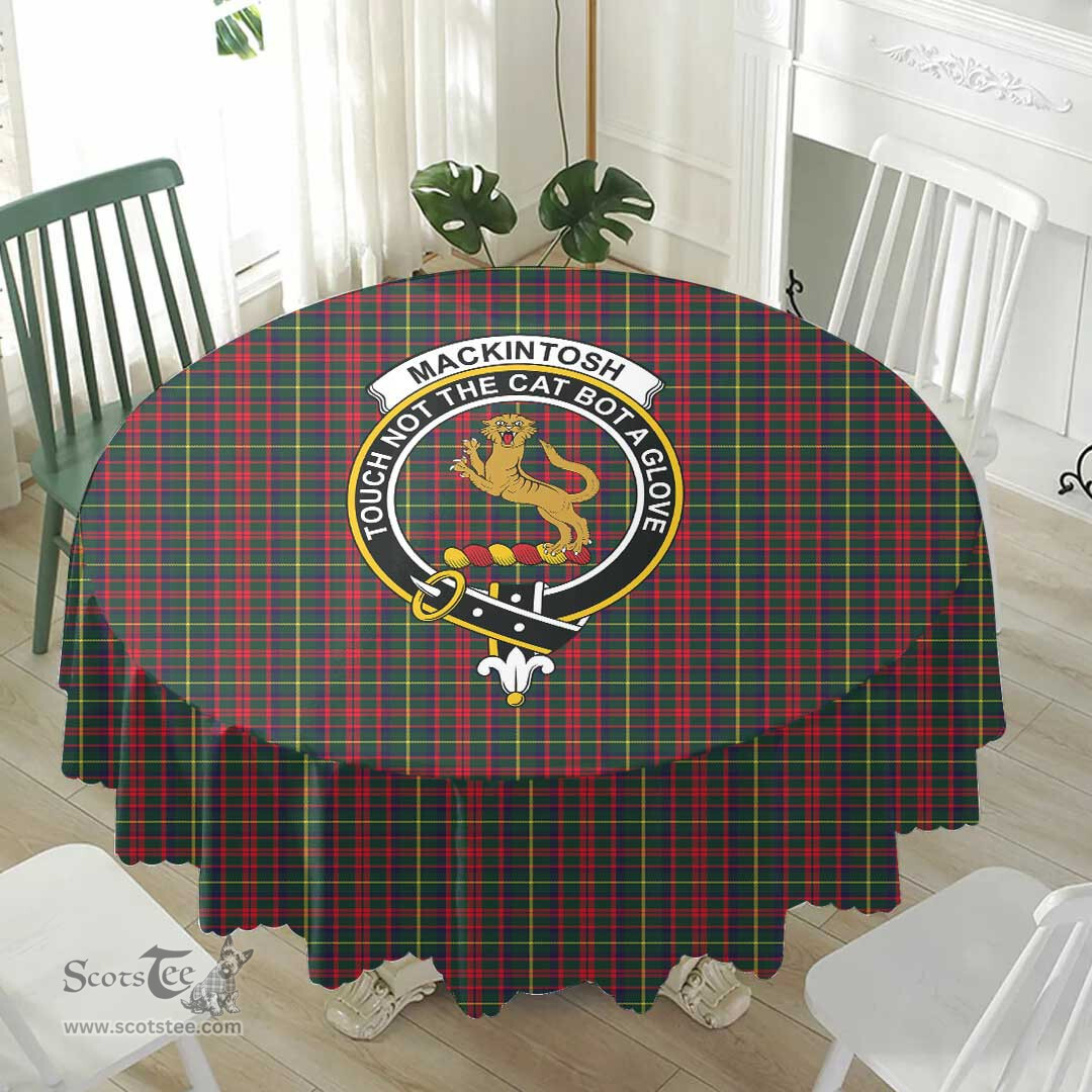Scottish MacKintosh Hunting Modern Crest Tartan Plaid Round Tablecloth Tartan Home Decor Scottish Plaid Tartan Plaid - ScotsTee - scotstee.com