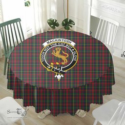 Scottish MacKintosh Hunting Modern Crest Tartan Plaid Round Tablecloth Tartan Home Decor Scottish Plaid Tartan Plaid - ScotsTee - scotstee.com
