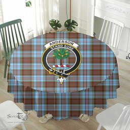 Scottish Anderson Ancient Crest Tartan Plaid Round Tablecloth Tartan Home Decor Scottish Plaid Tartan Plaid - ScotsTee - scotstee.com