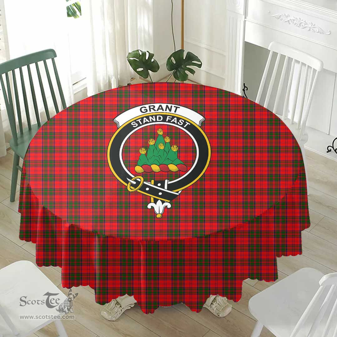 Scottish Grant Modern Crest Tartan Plaid Round Tablecloth Tartan Home Decor Scottish Plaid Tartan Plaid - ScotsTee - scotstee.com