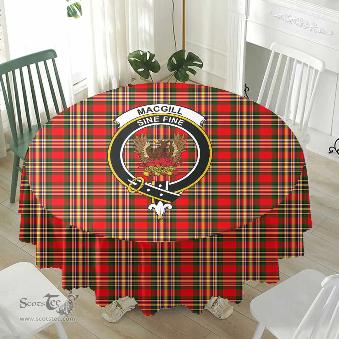 Scottish MacGill Modern Crest Tartan Plaid Round Tablecloth Tartan Home Decor Scottish Plaid Tartan Plaid - ScotsTee - scotstee.com