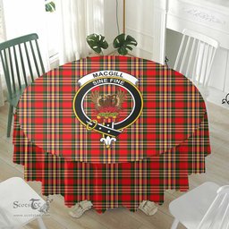 Scottish MacGill Modern Crest Tartan Plaid Round Tablecloth Tartan Home Decor Scottish Plaid Tartan Plaid - ScotsTee - scotstee.com