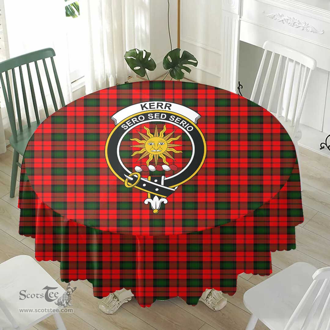 Scottish Kerr Modern Crest Tartan Plaid Round Tablecloth Tartan Home Decor Scottish Plaid Tartan Plaid - ScotsTee - scotstee.com