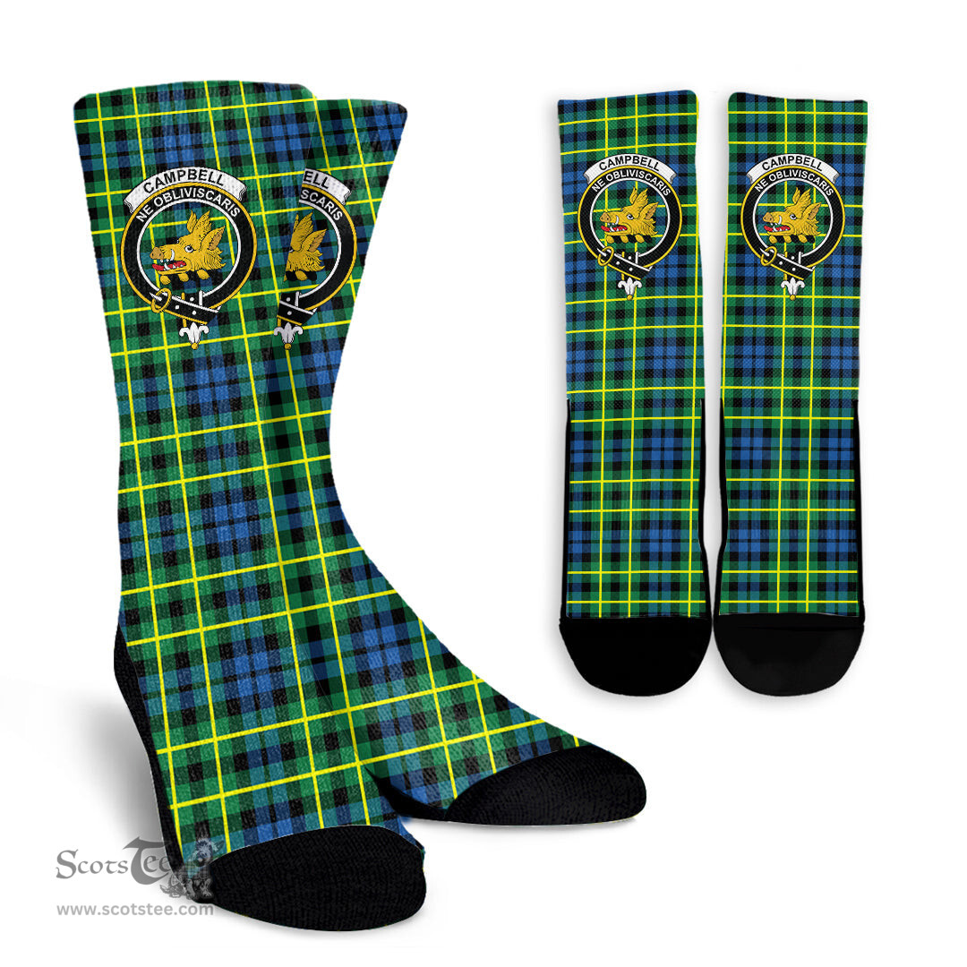 Scottish Campbell of Breadalbane Ancient Crest Tartan Plaid Crew Socks - Scottish Clans Crest Socks Scottish Plaid Tartan Plaid - ScotsTee - scotstee.com