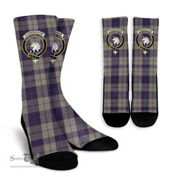 Scottish Cunningham Dress Blue Dancers Crest Tartan Plaid Crew Socks - Scottish Clans Crest Socks Scottish Plaid Tartan Plaid - ScotsTee - scotstee.com