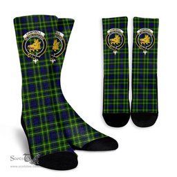 Scottish Campbell of Breadalbane Modern Crest Tartan Plaid Crew Socks - Scottish Clans Crest Socks Scottish Plaid Tartan Plaid - ScotsTee - scotstee.com