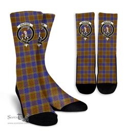 Scottish Balfour Modern Crest Tartan Plaid Crew Socks - Scottish Clans Crest Socks Scottish Plaid Tartan Plaid - ScotsTee - scotstee.com