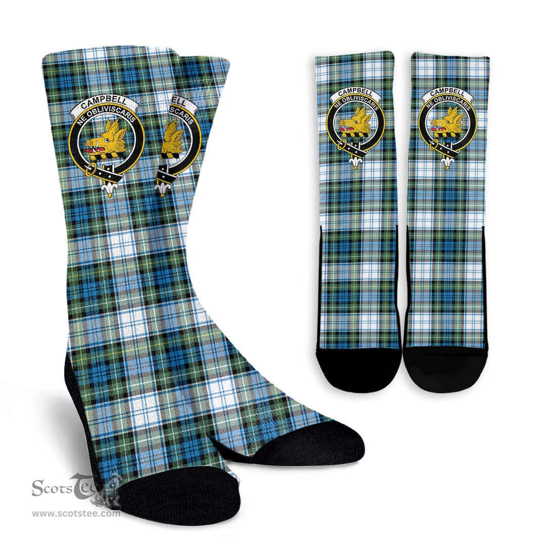 Scottish Campbell Dress Ancient Crest Tartan Plaid Crew Socks - Scottish Clans Crest Socks Scottish Plaid Tartan Plaid - ScotsTee - scotstee.com
