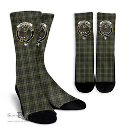 Scottish Davidson Tulloch Dress Crest Tartan Plaid Crew Socks - Scottish Clans Crest Socks Scottish Plaid Tartan Plaid - ScotsTee - scotstee.com