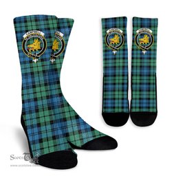 Scottish Campbell Ancient 01 Crest Tartan Plaid Crew Socks - Scottish Clans Crest Socks Scottish Plaid Tartan Plaid - ScotsTee - scotstee.com