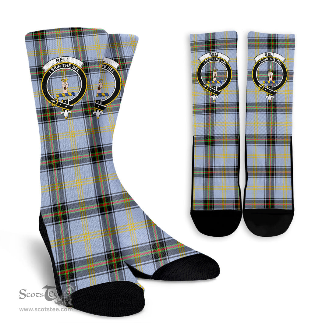 Scottish Bell of the Borders Crest Tartan Plaid Crew Socks - Scottish Clans Crest Socks Scottish Plaid Tartan Plaid - ScotsTee - scotstee.com
