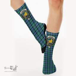 Scottish Campbell of Cawdor Ancient Crest Tartan Plaid Crew Socks - Scottish Clans Crest Socks Scottish Plaid Tartan Plaid - ScotsTee - scotstee.com