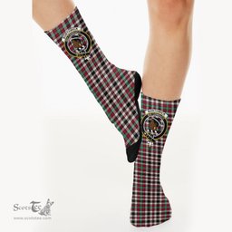 Scottish Borthwick Dress Ancient Crest Tartan Plaid Crew Socks - Scottish Clans Crest Socks Scottish Plaid Tartan Plaid - ScotsTee - scotstee.com