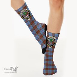Scottish Anderson Modern Crest Tartan Plaid Crew Socks - Scottish Clans Crest Socks Scottish Plaid Tartan Plaid - ScotsTee - scotstee.com