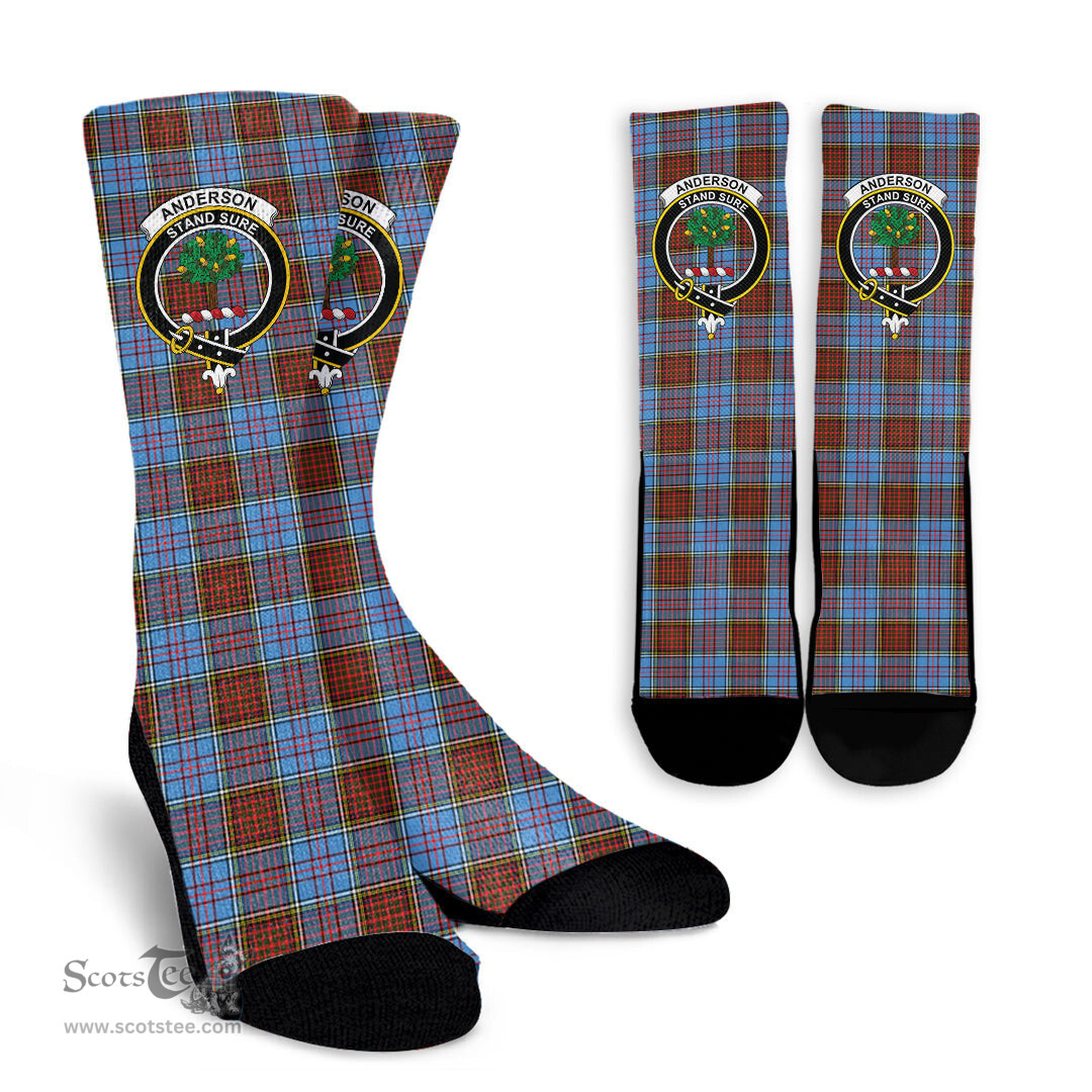 Scottish Anderson Modern Crest Tartan Plaid Crew Socks - Scottish Clans Crest Socks Scottish Plaid Tartan Plaid - ScotsTee - scotstee.com