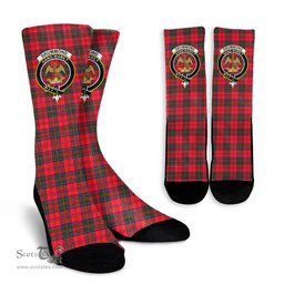 Scottish Drummond Modern Crest Tartan Plaid Crew Socks - Scottish Clans Crest Socks Scottish Plaid Tartan Plaid - ScotsTee - scotstee.com