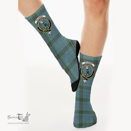 Scottish MacInnes Ancient Crest Tartan Plaid Crew Socks - Scottish Clans Crest Socks Scottish Plaid Tartan Plaid - ScotsTee - scotstee.com